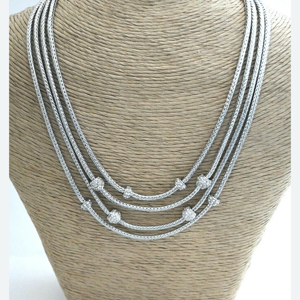 Premier “Dress The Part” Elegant Silver Necklace with Crystal Accents